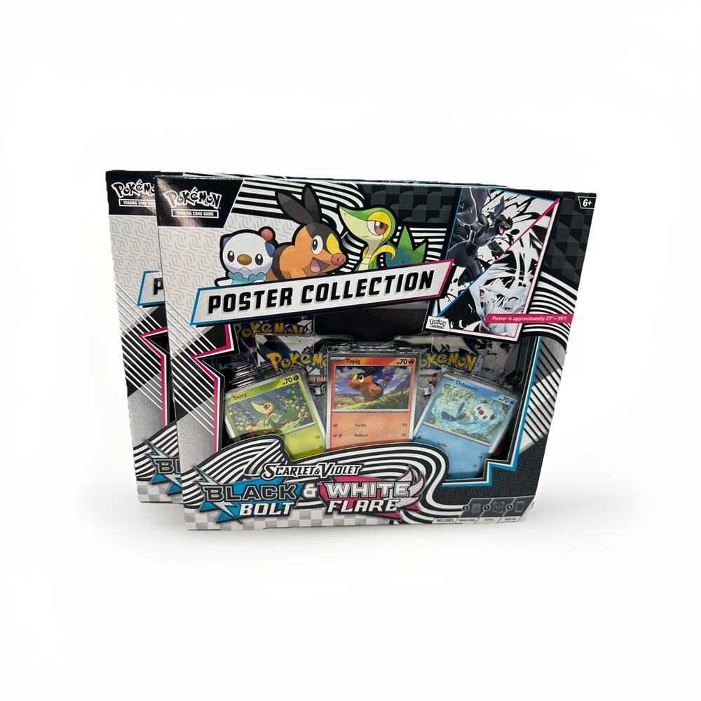 Pokemon TCG Black Bolt & White Flare Unova Poster Collection Box New | Lot Of 2